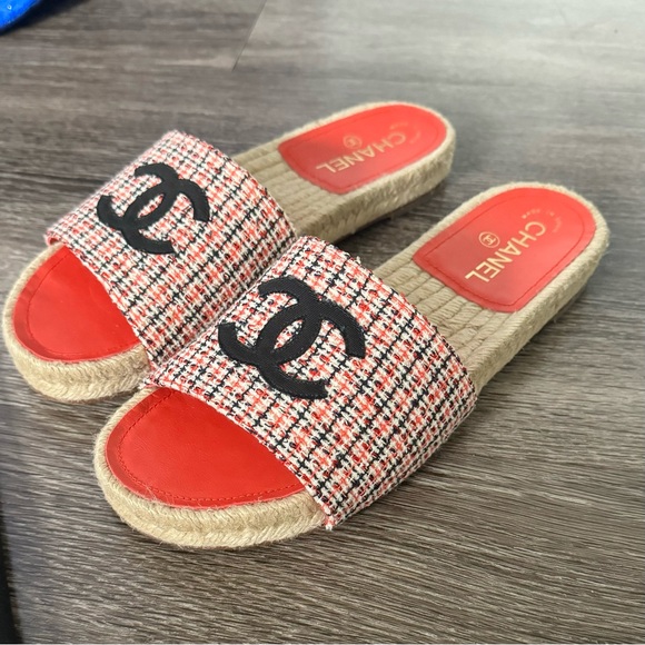 NEW CHANEL Tweed CC Slides size 39 EU/ 9 US (Brand New) - Picture 6 of 9